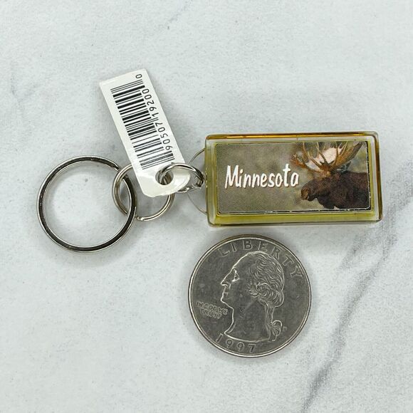Solar Powered Flashing Minnesota Moose Daddy's Girl Keychain Keyring - Picture 1 of 6